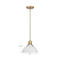 Hello Honey® Delano Gold & White Industrial Metal & Etched Glass Ceiling Light